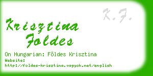 krisztina foldes business card